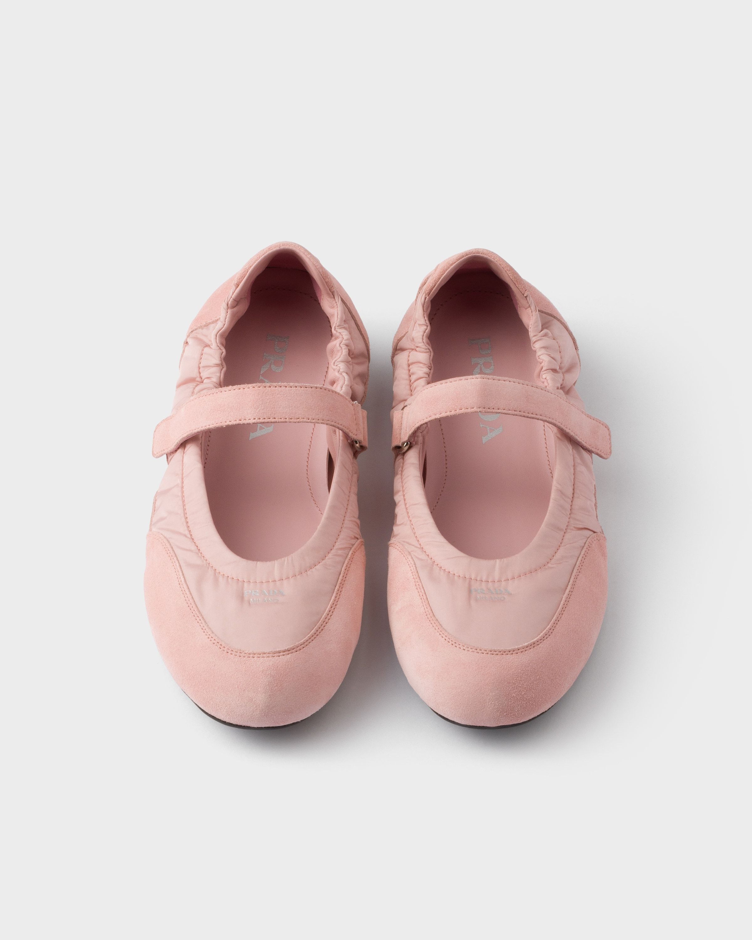 Prada Women Collapse Re-nylon And Suede Leather Sneakers In Multi