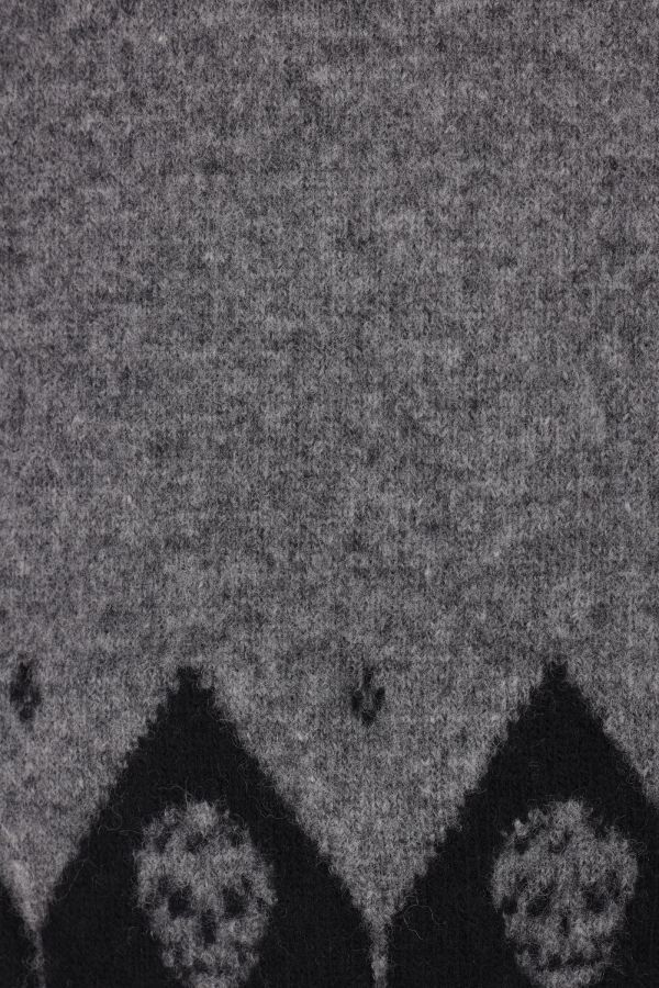 Alexander Mcqueen Mcqueen Skull Fair Isle Wool Crewneck Sweater In Gray
