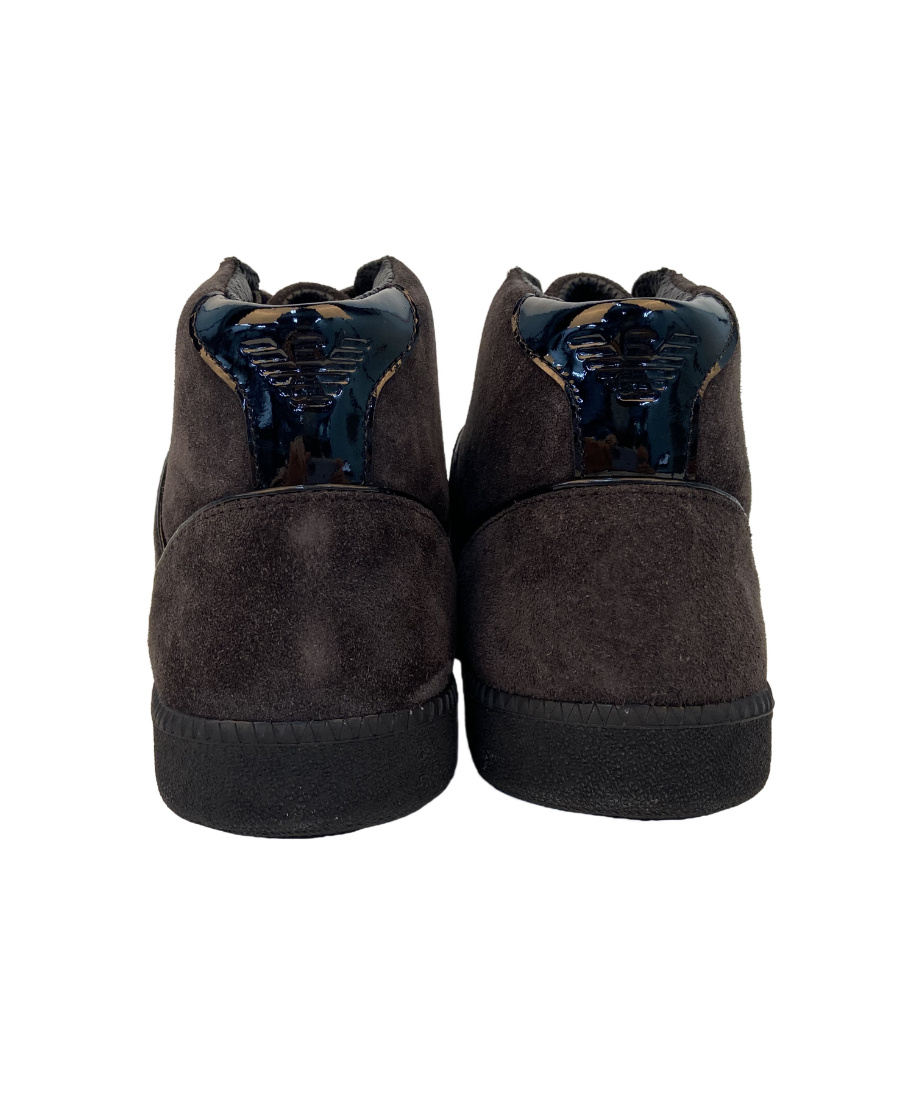 Emporio Armani Logo Details Casual Sports Shoes In Black