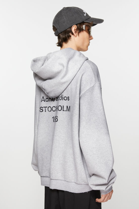 Acne Studios Melange Hoodie Logo Ci0159co R 92h In Gray