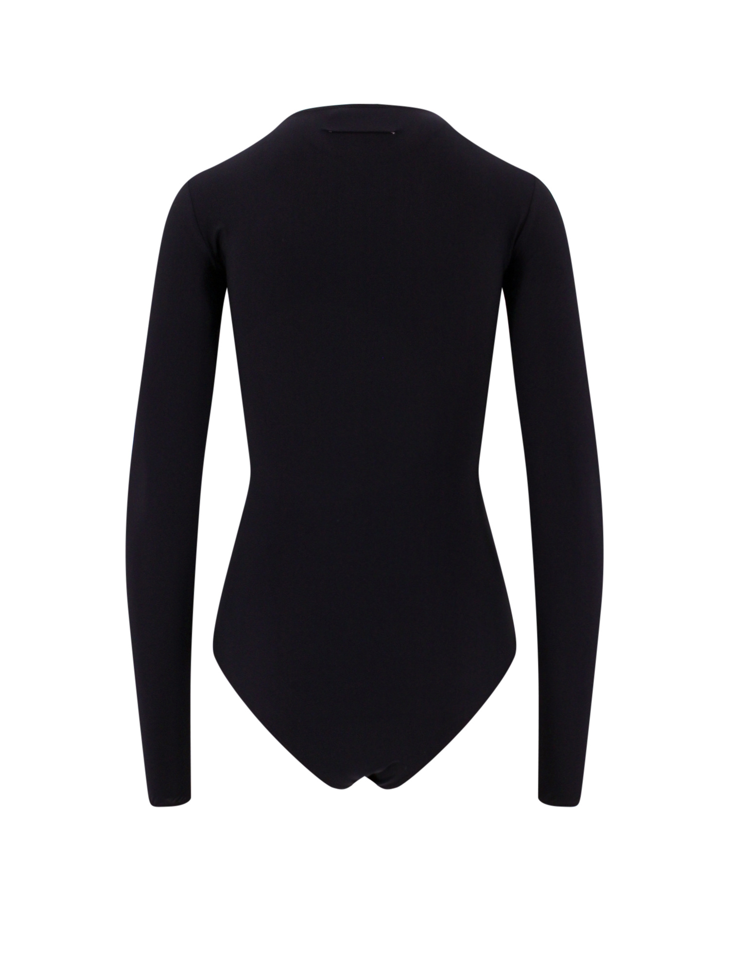 Mm6 Maison Margiela Numbers-logo Long-sleeve Bodysuit In Black