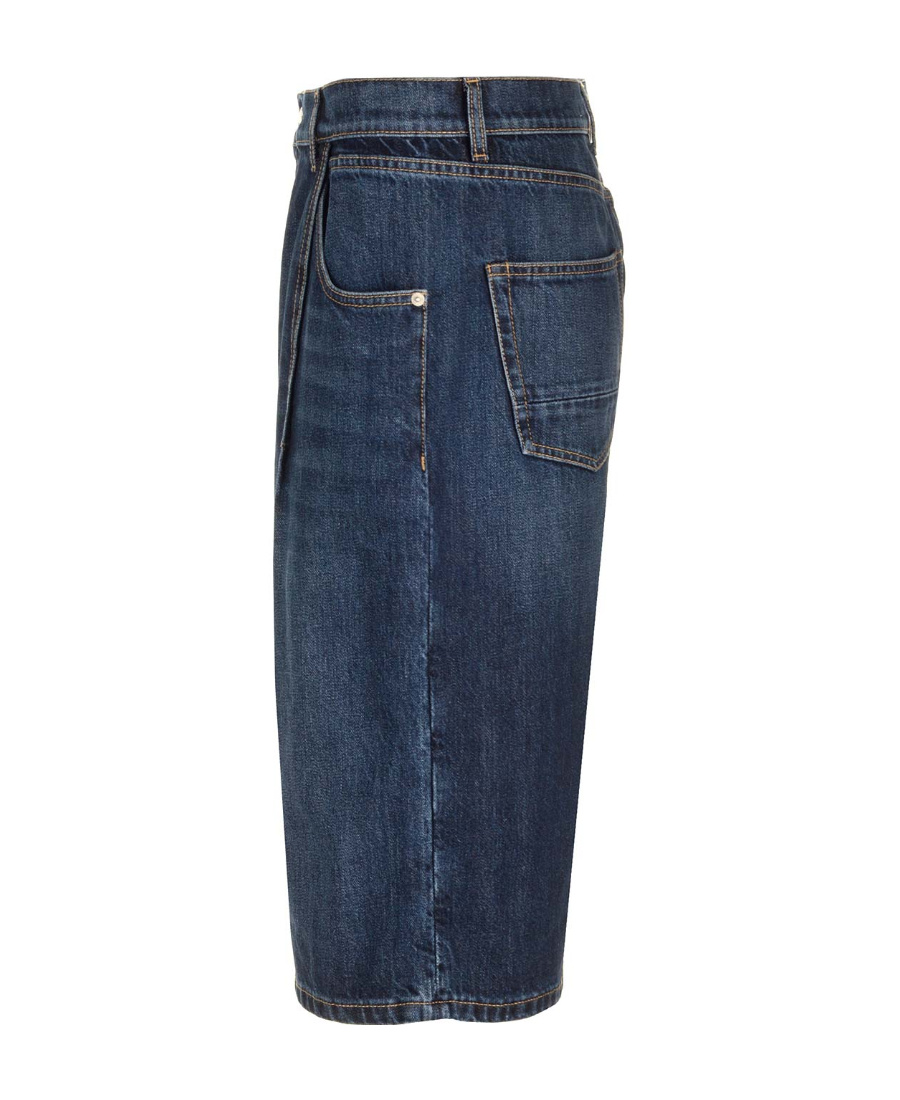 Alexander Mcqueen Denim Bermuda In Blue