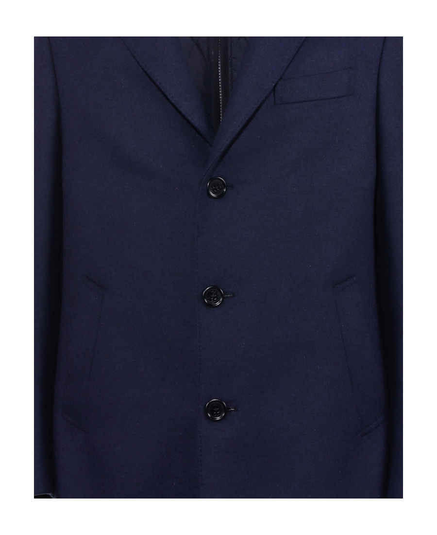 Fay Detachable Lining Single-breasted Coat In Black