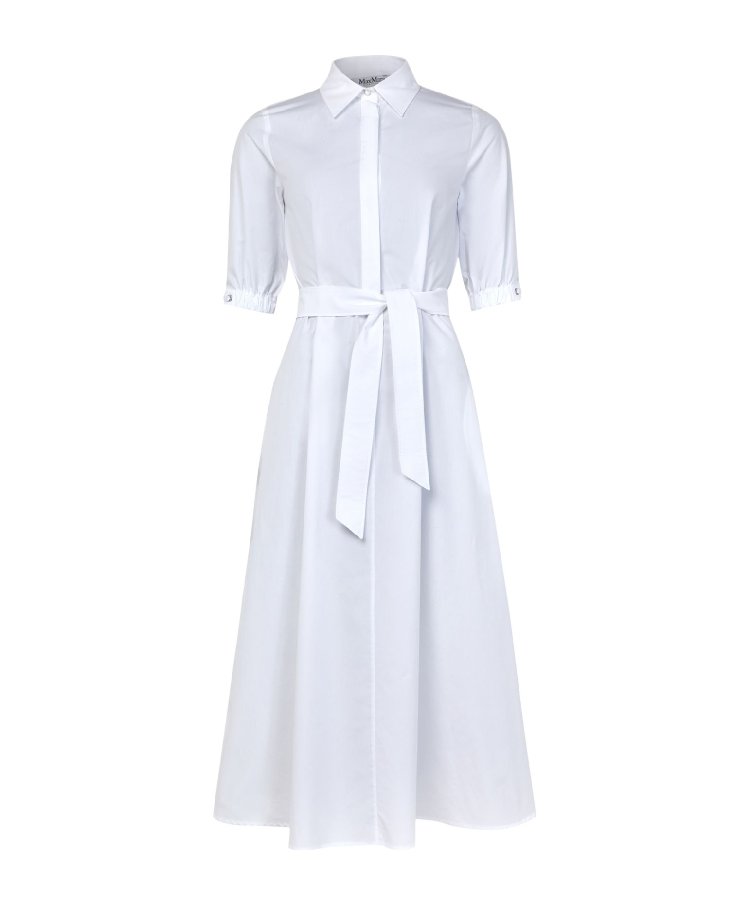 Max Mara Lapel Short-sleeved Dress In White