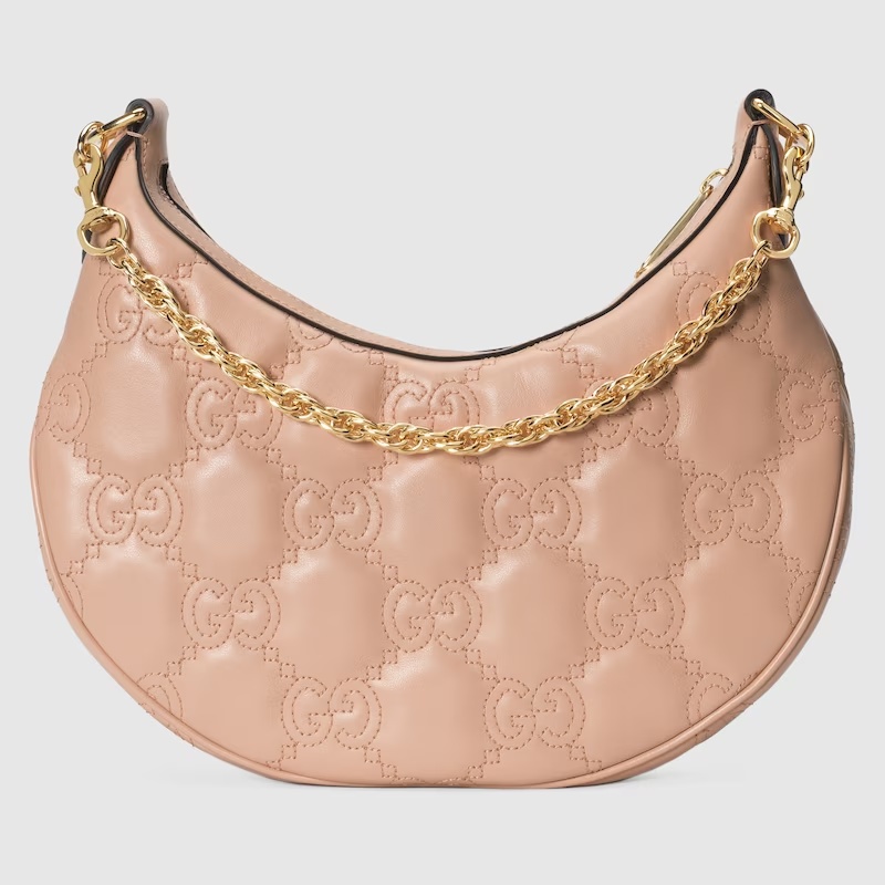 Gucci Small Gg Matelassé Shoulder Bag In Nude