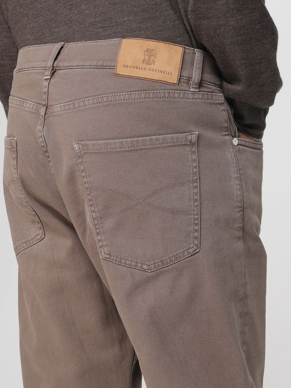 Brunello Cucinelli Jeans With Belt Loops In Brown