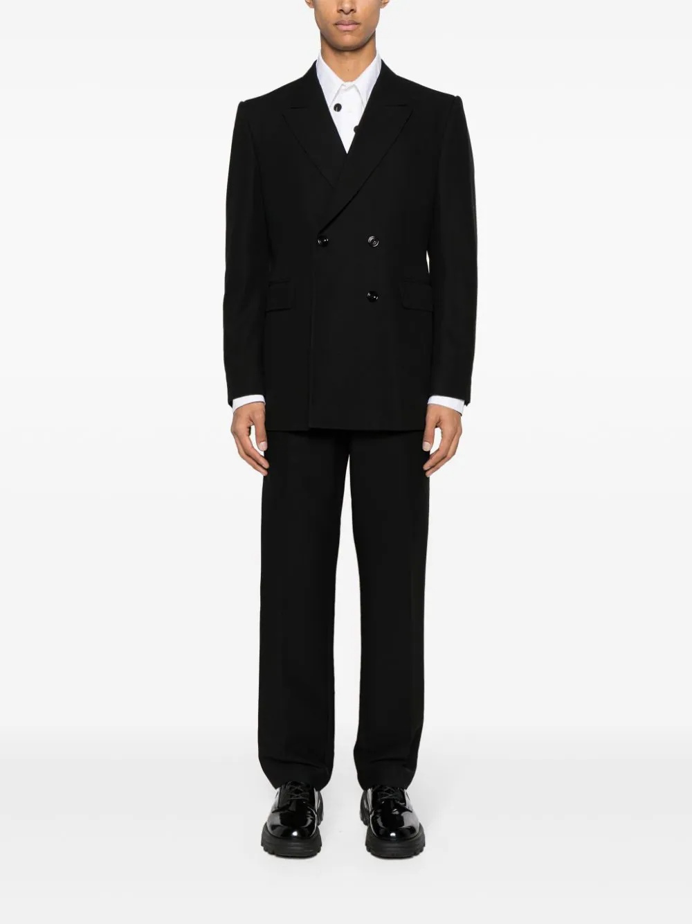 Alexander Mcqueen Double-breasted Cotton Blazer In Black