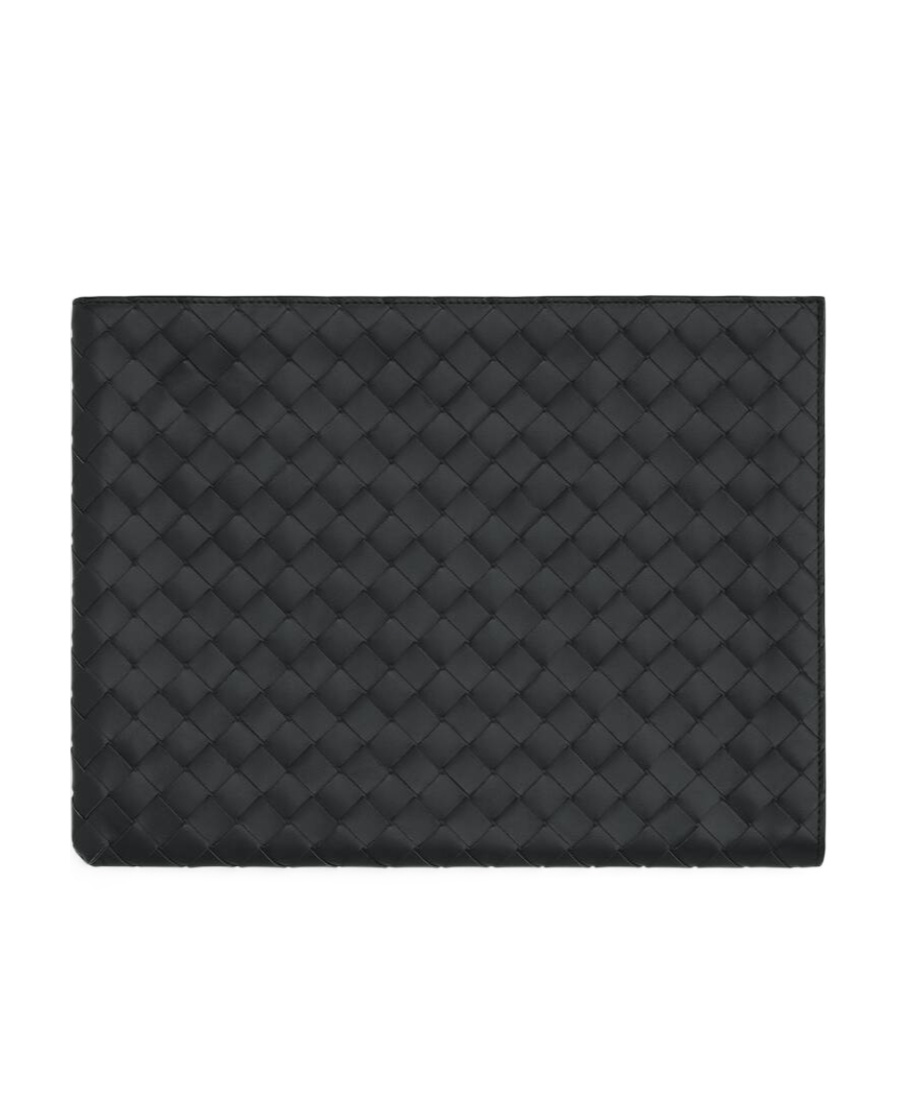 Bottega Veneta Intrecciato Leather Clutch Bag In Black