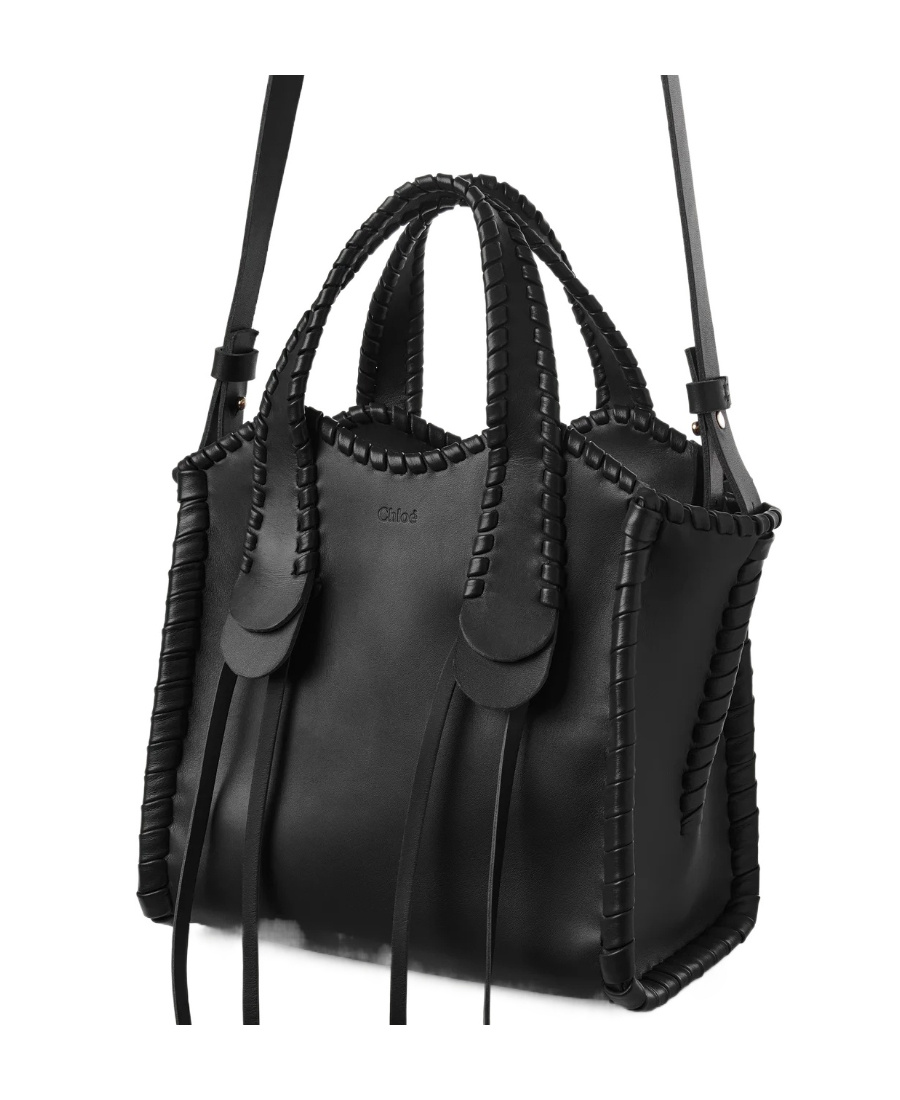Chloé Small Mony Leather Tote Bag In Black