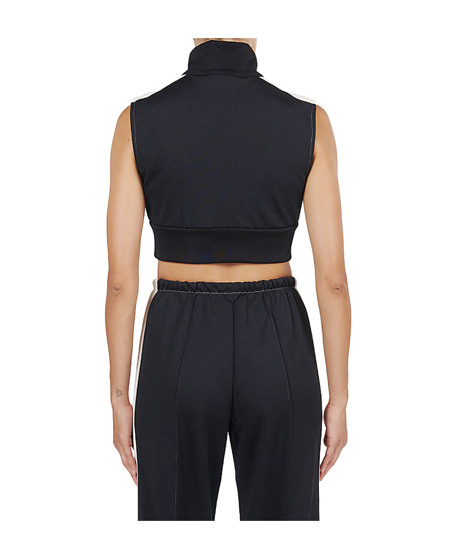 Palm Angels Logo-print Cropped Gilet In Black
