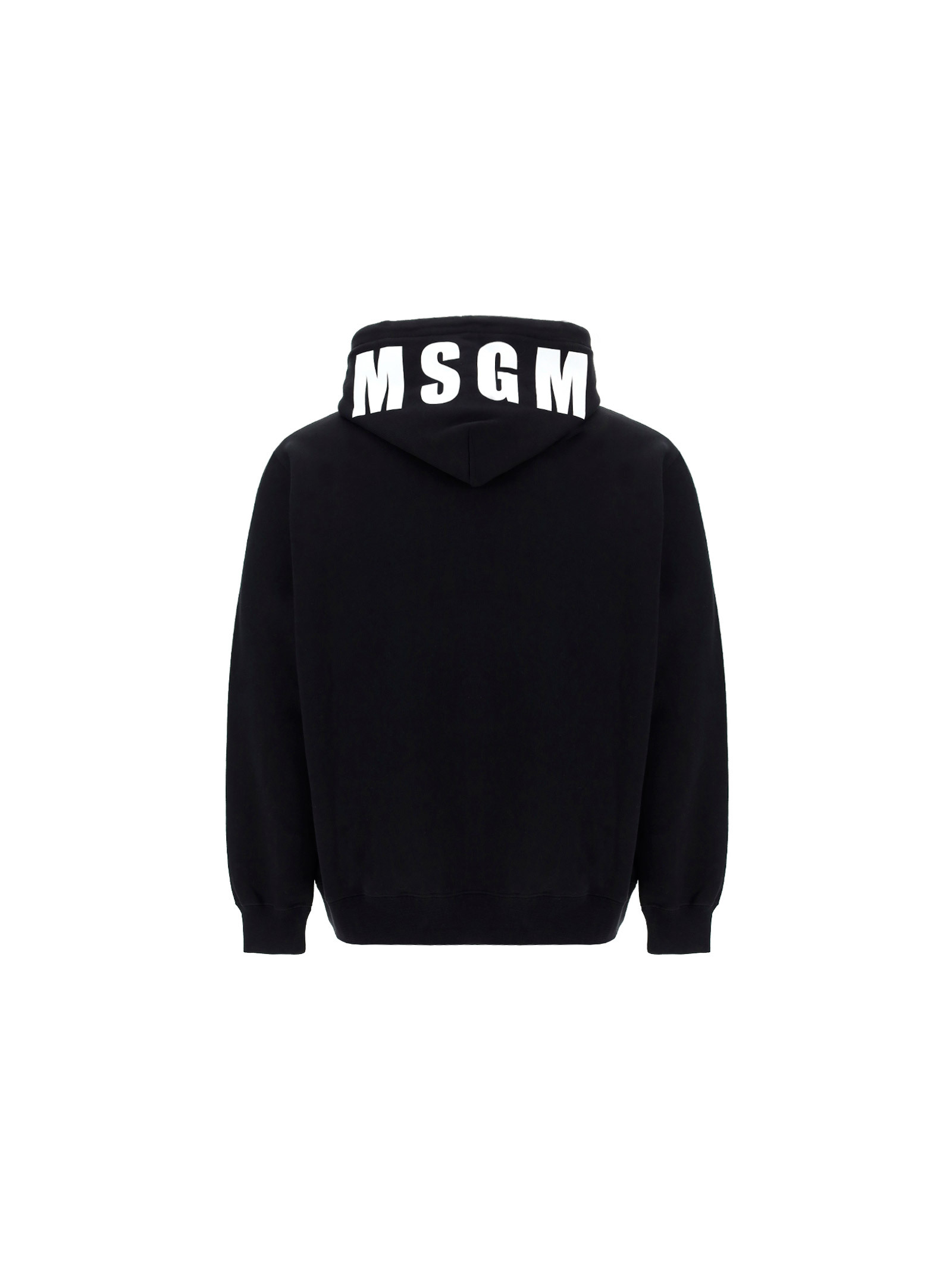 Msgm Logo-print Pullover Hoodie In Black