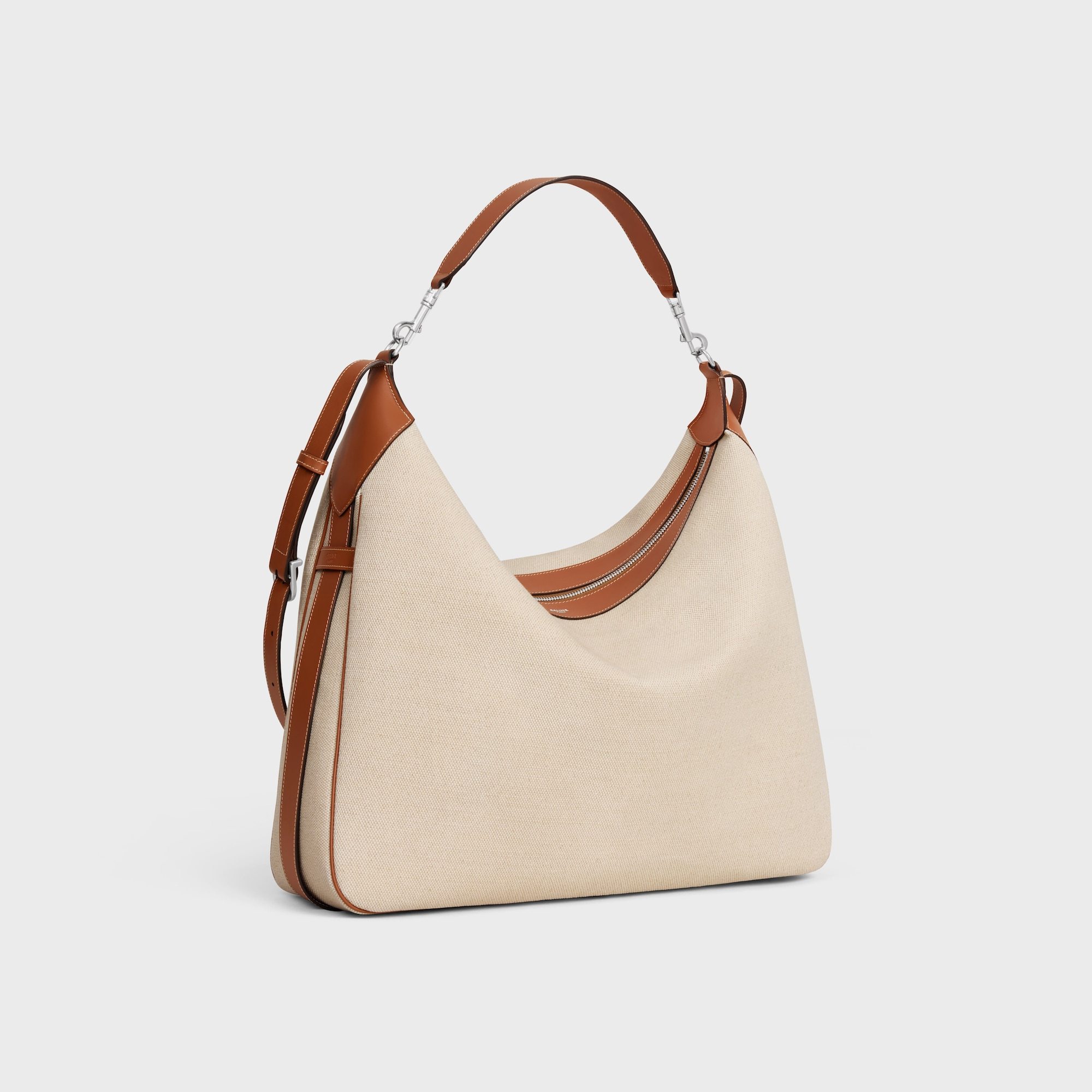 Celine Zip-open Shoulder Bag In Nude