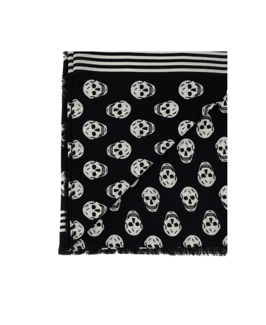 Alexander Mcqueen Alexander Mc Queen "skull Biker" Scarf In Black