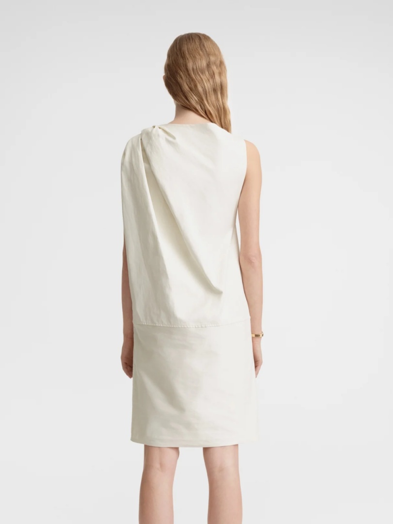 Totême Sleeveless Flared Midi Dress In White