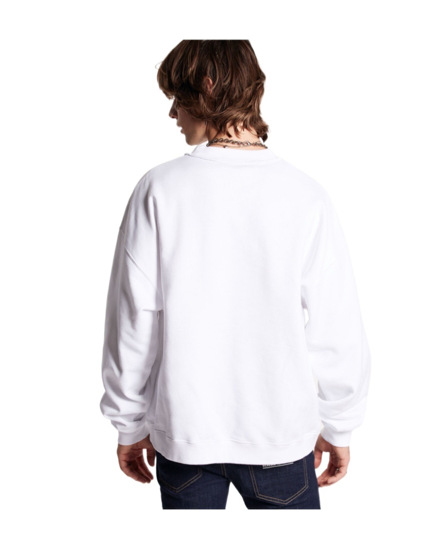 Dsquared2 Logo Printed Long-sleeved Sweatshirt In White