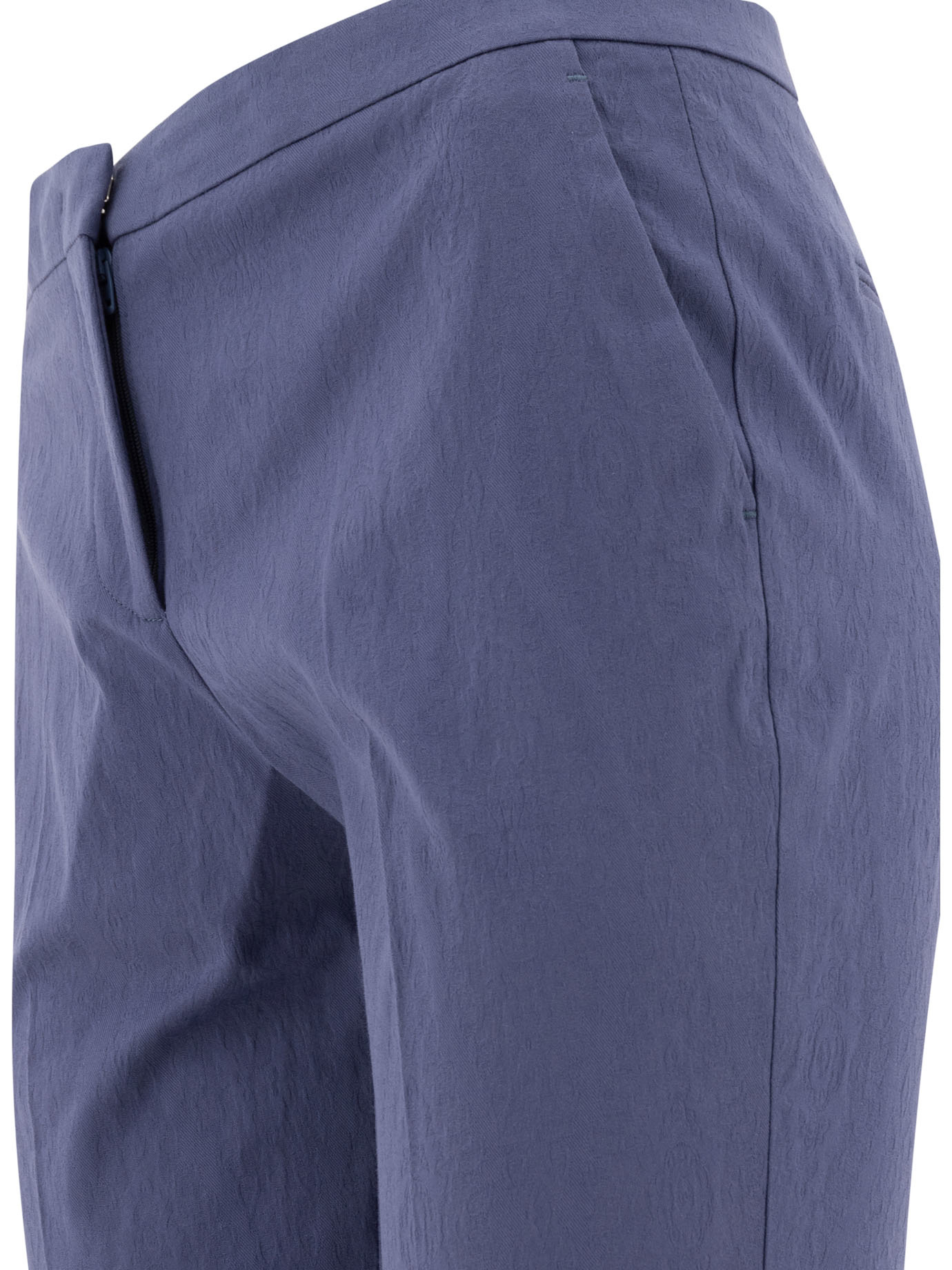 Etro Tailored Trousers With Belt Loops And Rolled Cuffs In Blue