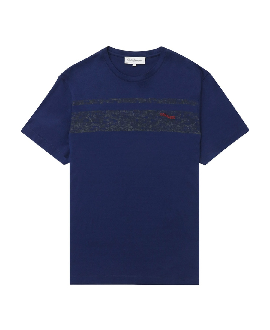 Ferragamo Logo T-shirt In Blue