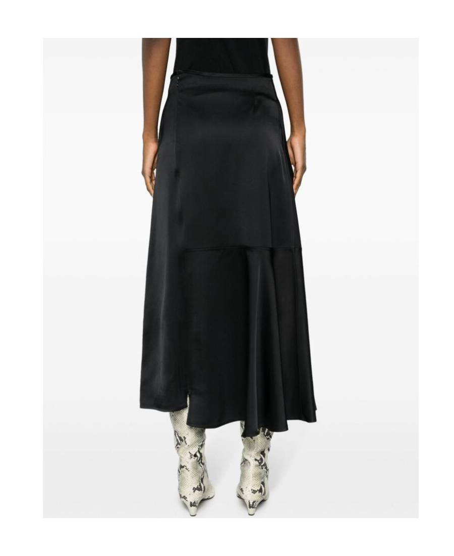 Jil Sander Sustainable Fluid Viscose Skirt 16 In Black