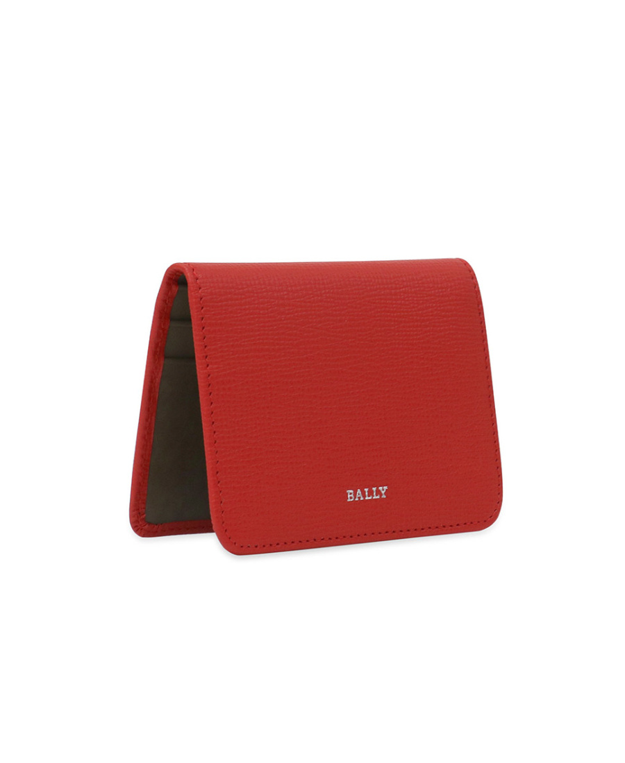 Bally Logo Details Card Bag In Red