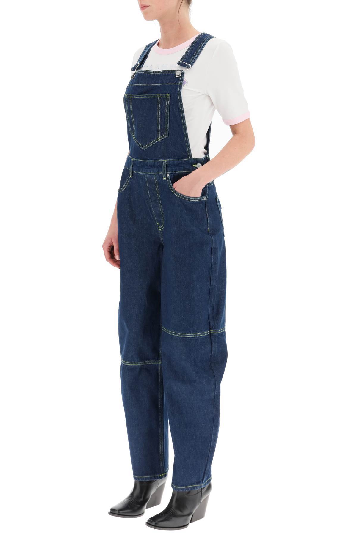 GANNI WIDE-LEG DUNGAREES