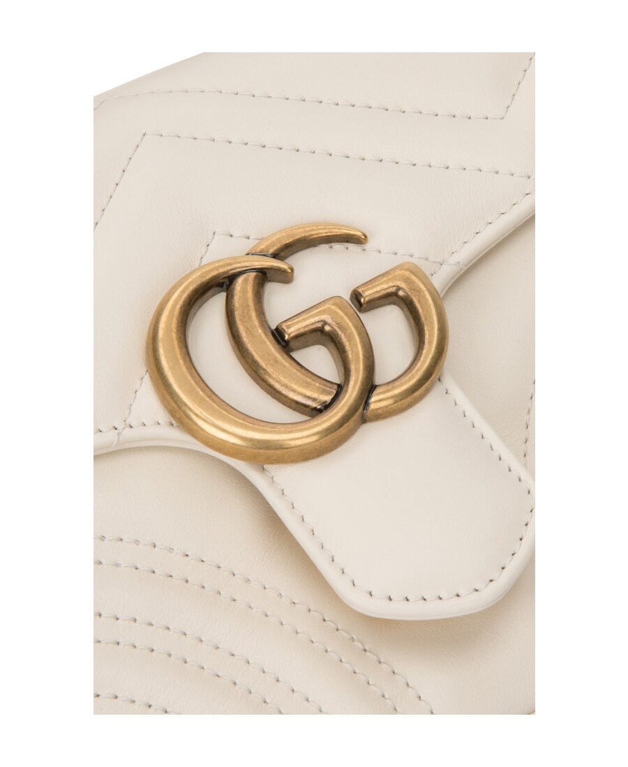 Gucci Gg Marmont Mini Top Handle Bag In White