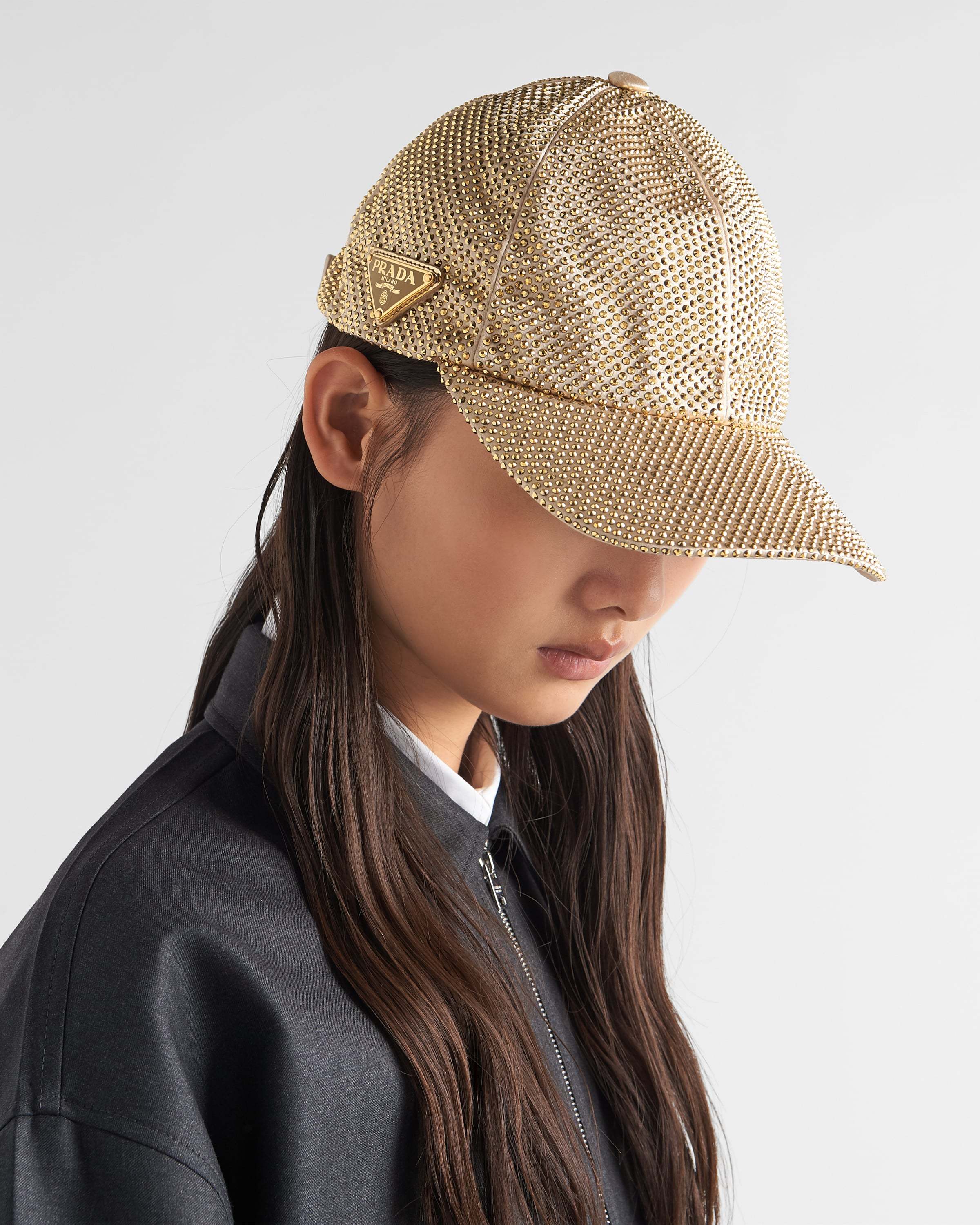 PRADA DUCHESSE BASEBALL CAP WITH CRYSTALS