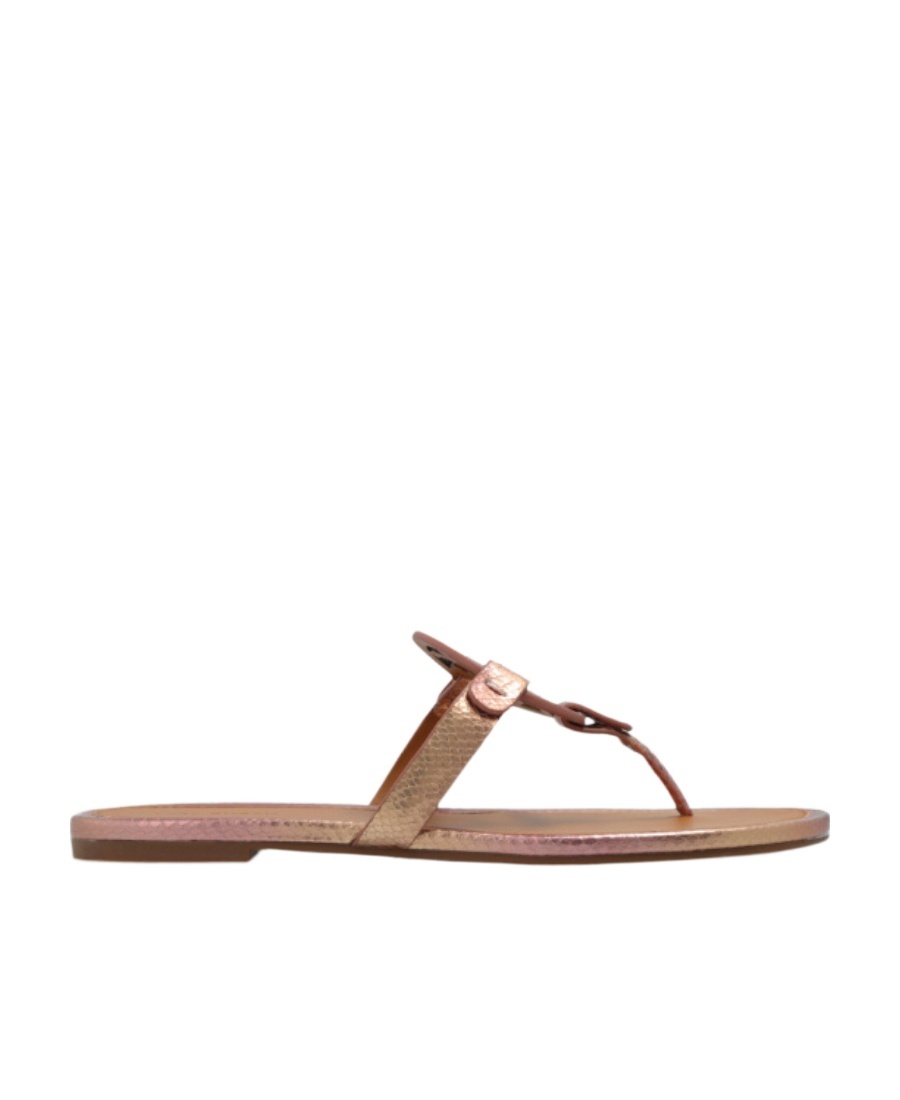 Tory Burch Miller Snake-embossed Sandals In Neutral