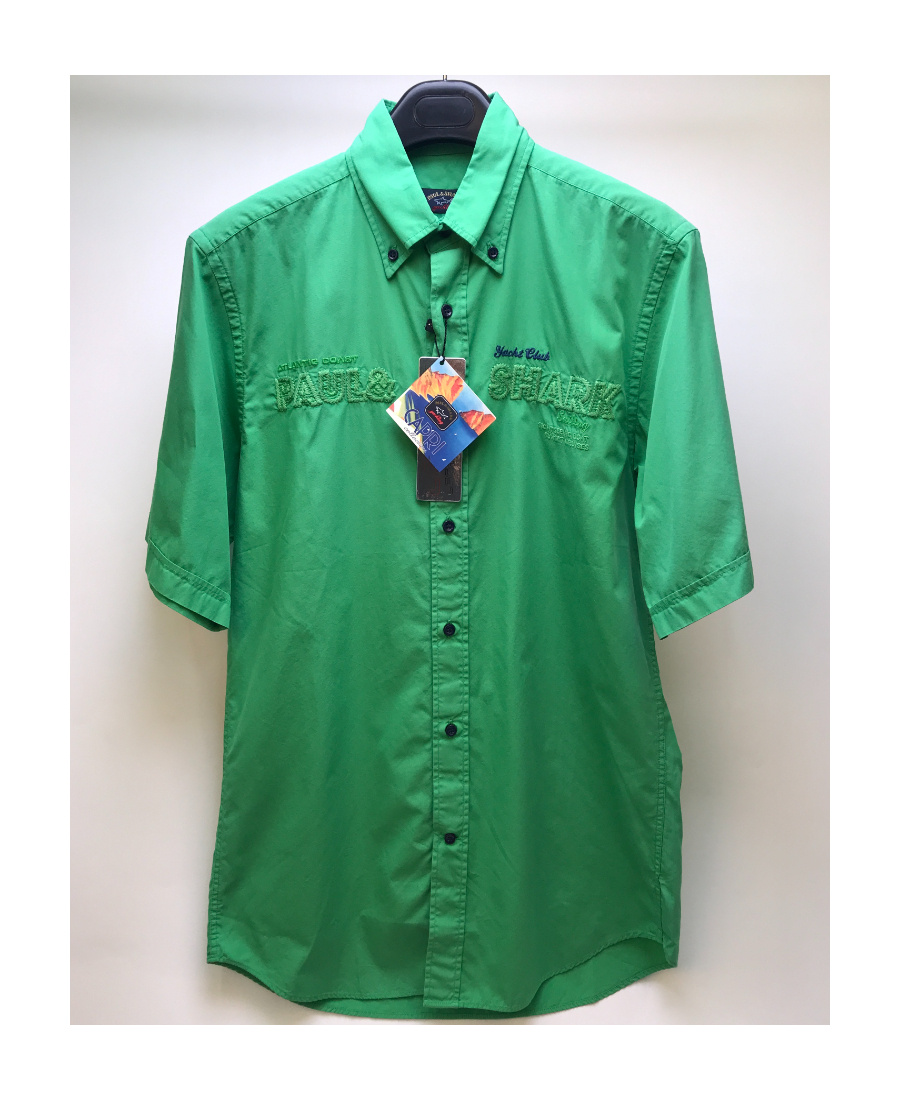 Shop Paul & Shark Logo Short-sleeved Shirt In Green