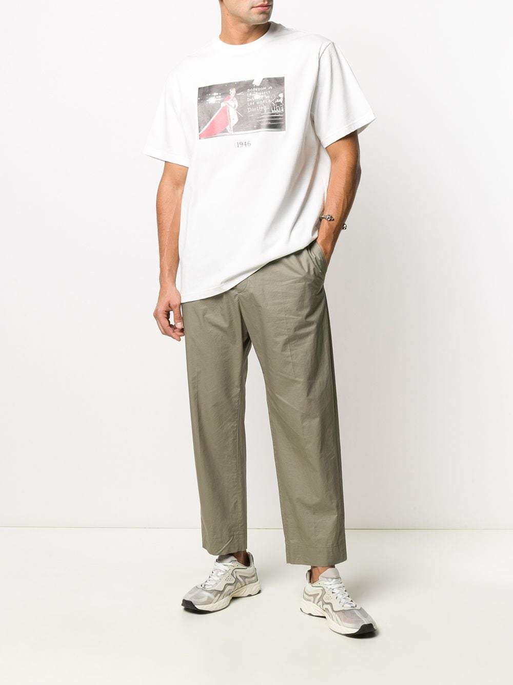 Throwback Script Print T-shirt In White