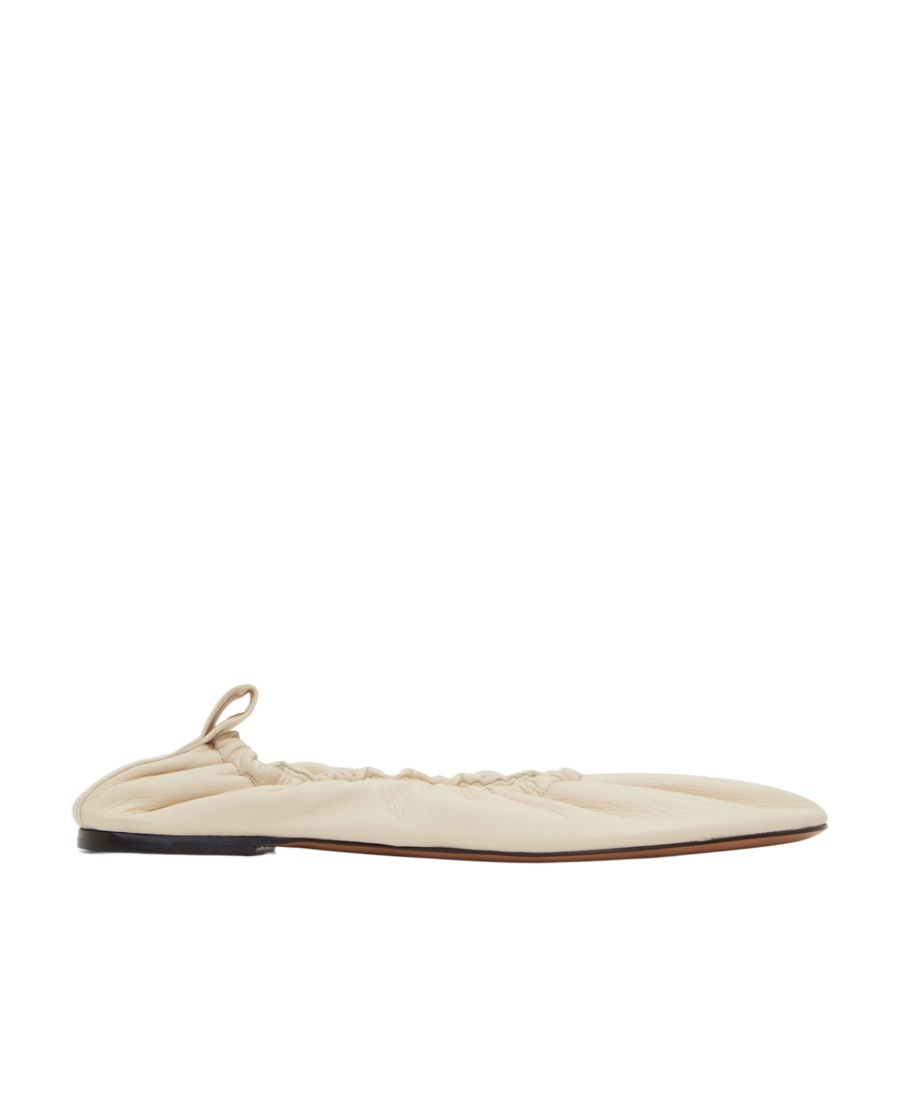 The Row Woman Ballet Flats Cream Size 6 Leather In Nude