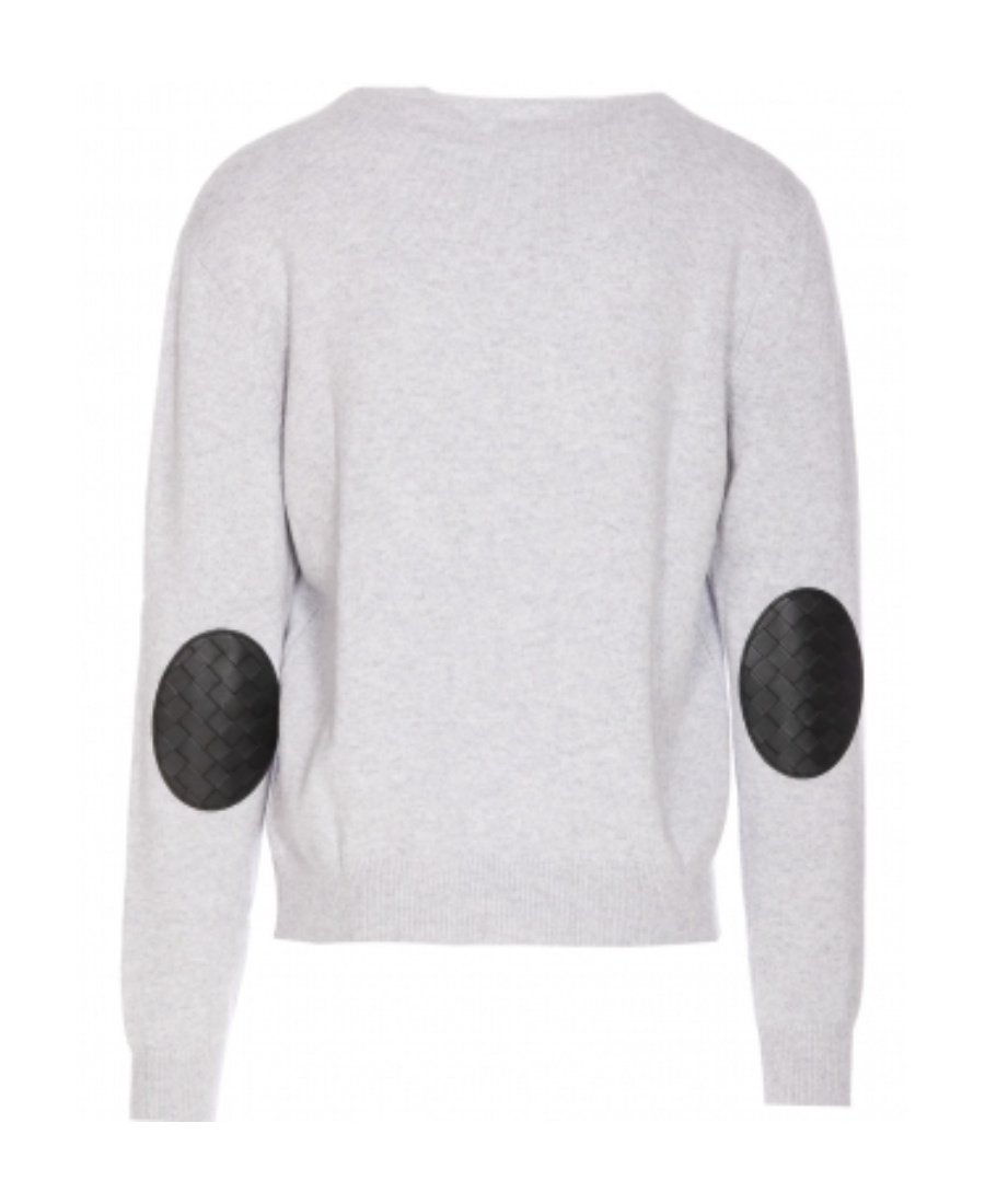 Bottega Veneta Intrecciato-patches Jumper In Gray