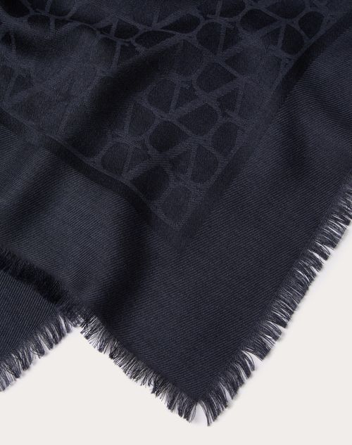 Valentino Toile Iconographe Wool Shawl In Black