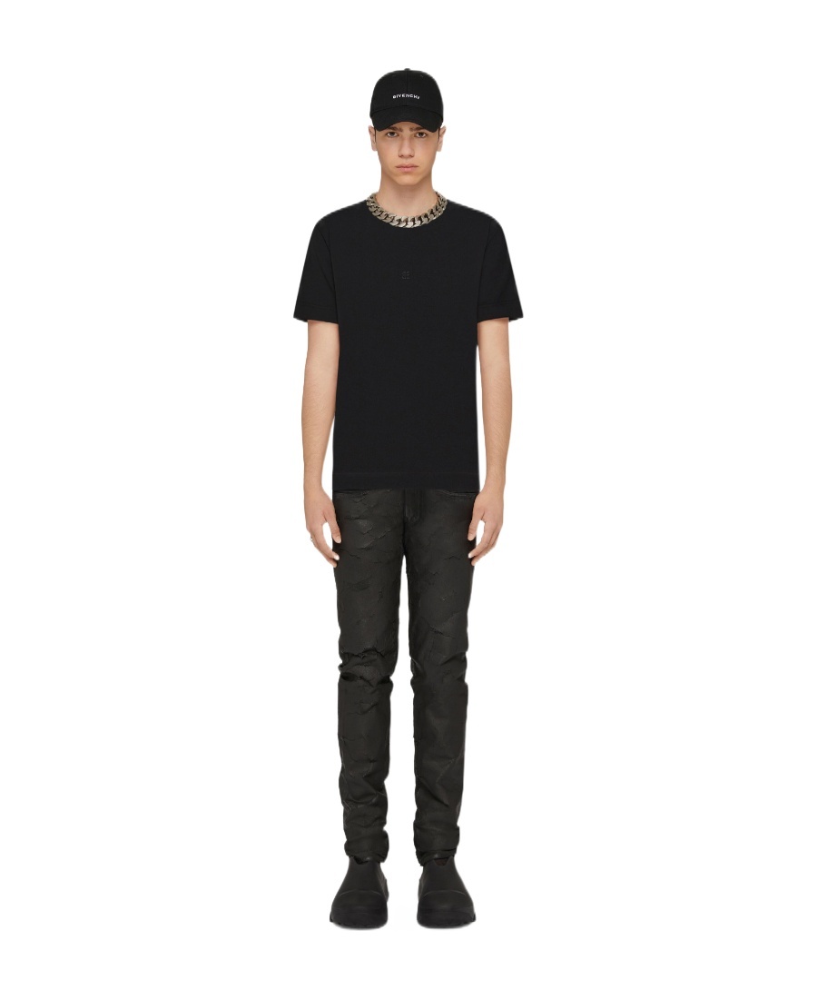 Givenchy Embroidered Cotton Jersey T-shirt In Black