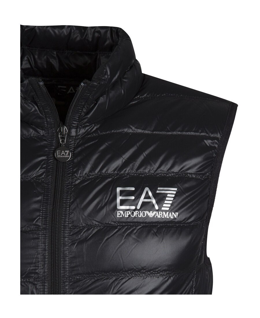 Ea7 Sleeveless Zip Up Jacket In Black