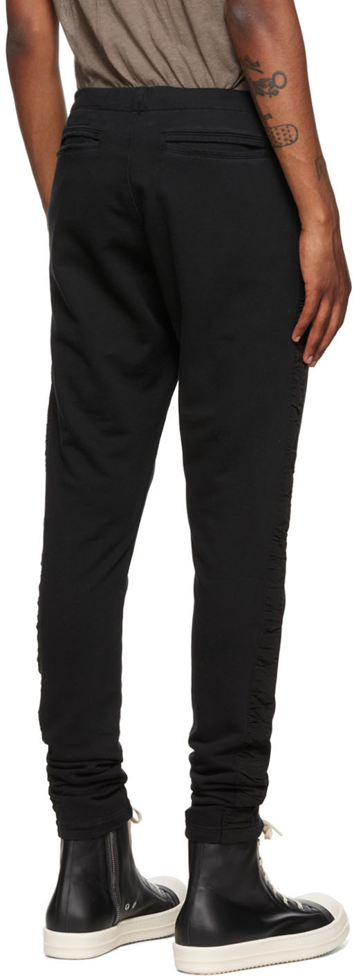 Greg Lauren Lace Up Sweatpants In Black