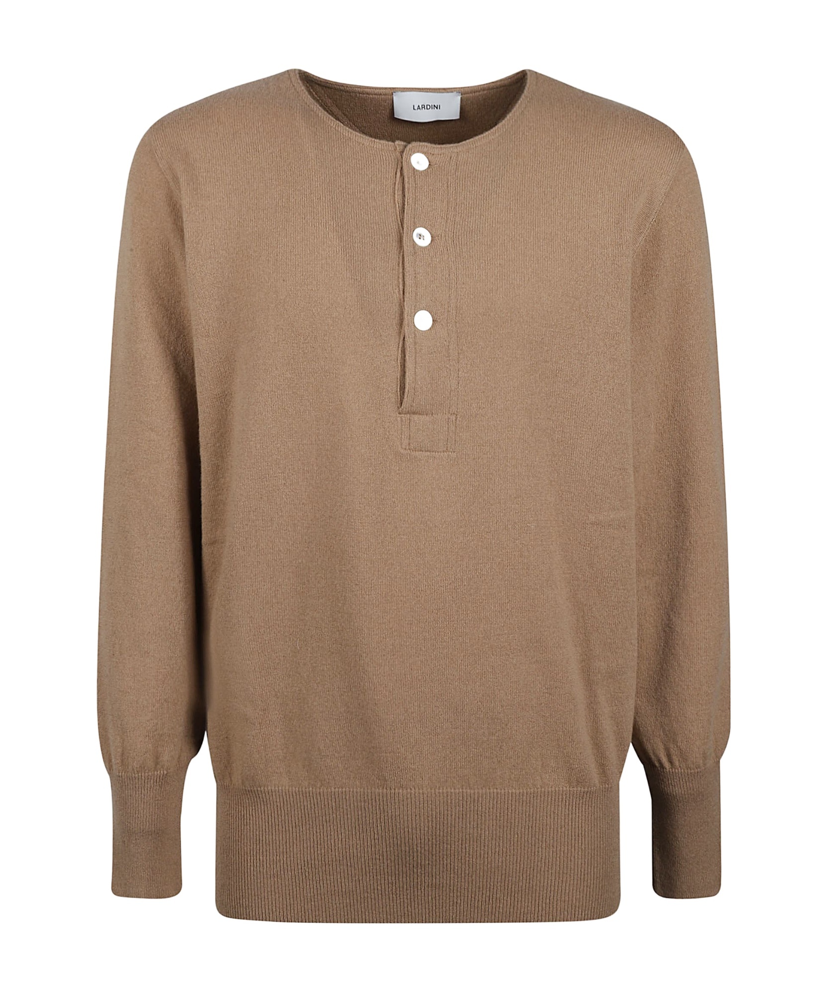 Lardini Button-placket Sweater In Brown