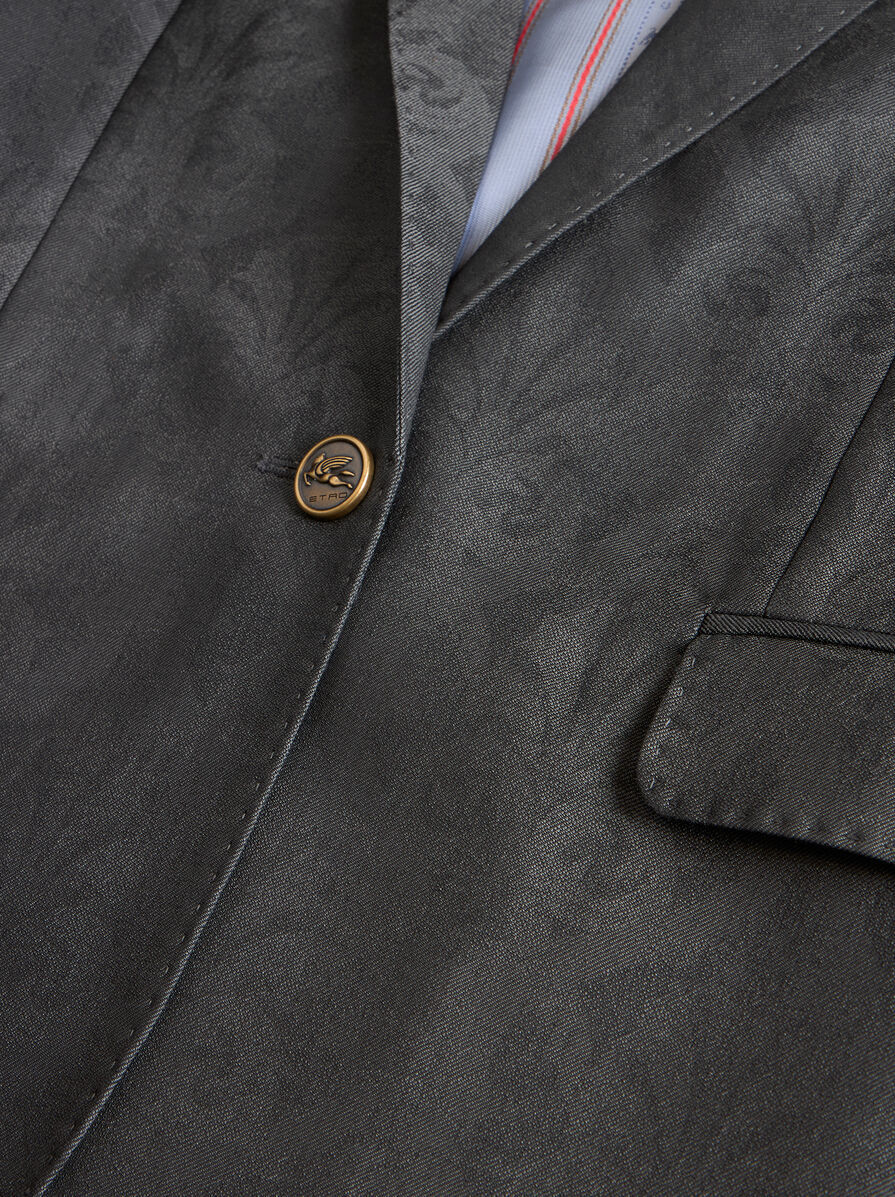 Shop Etro Wool Jacquard Jacket In Black