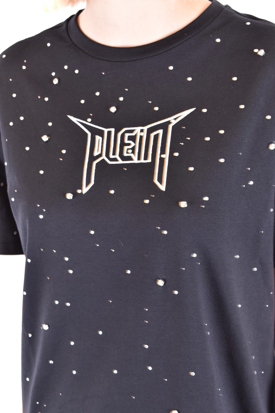 Shop Philipp Plein Crystal-embellished T-shirt In Black