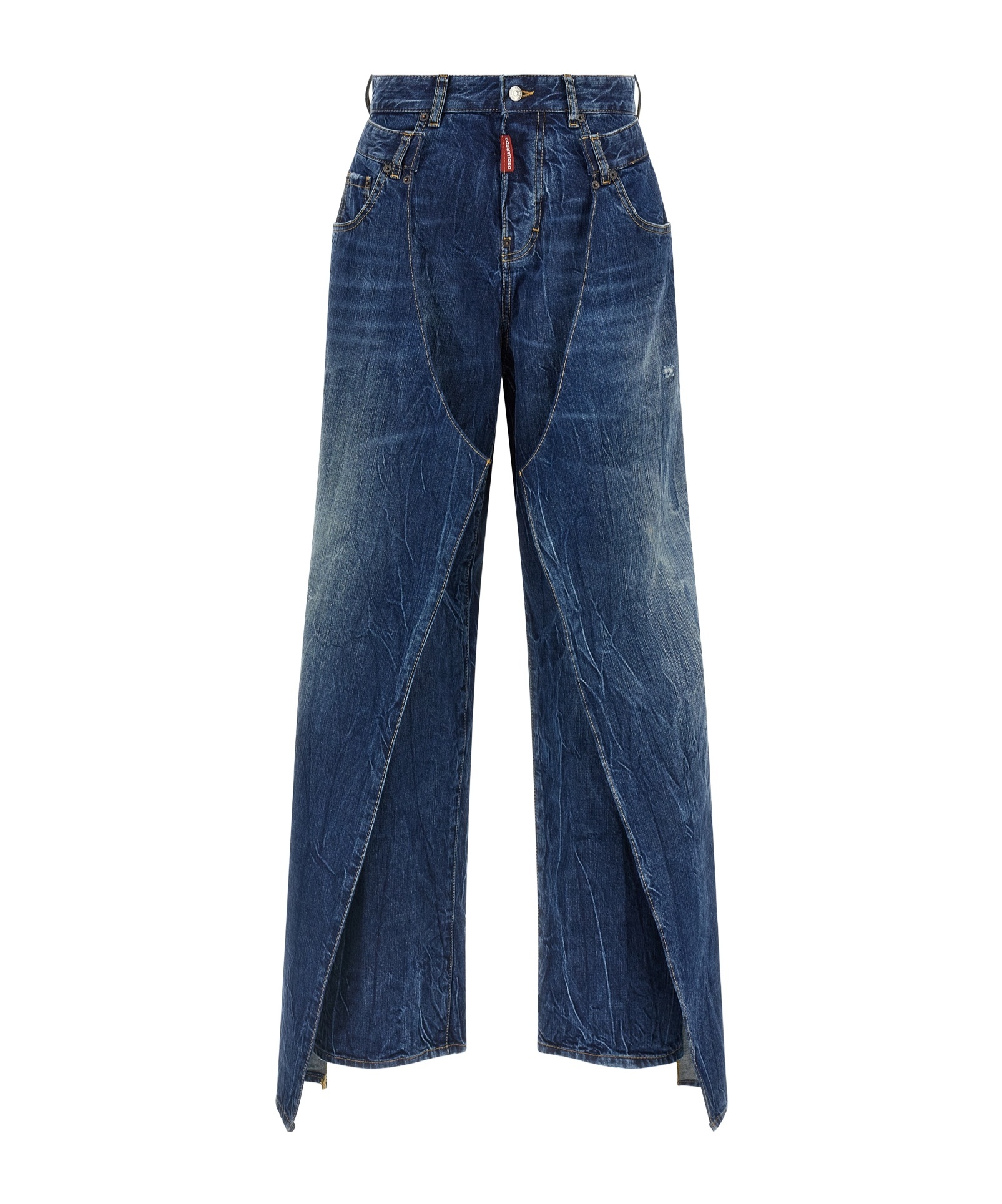 Dsquared2 Blue Stonewashed Cotton Denim Jeans In Blue