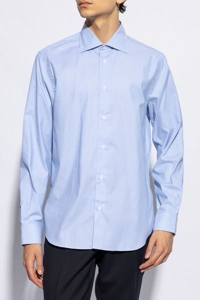Shop Paul Smith Long-sleeve Cotton Shirt In Blue