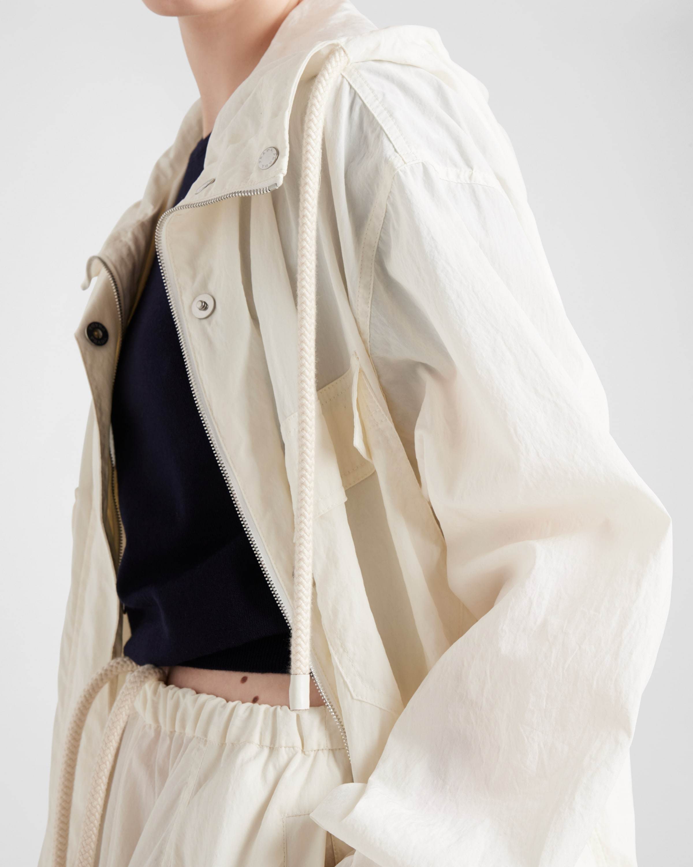 Prada Blousonjacke Aus Technischem Pongé In Nude