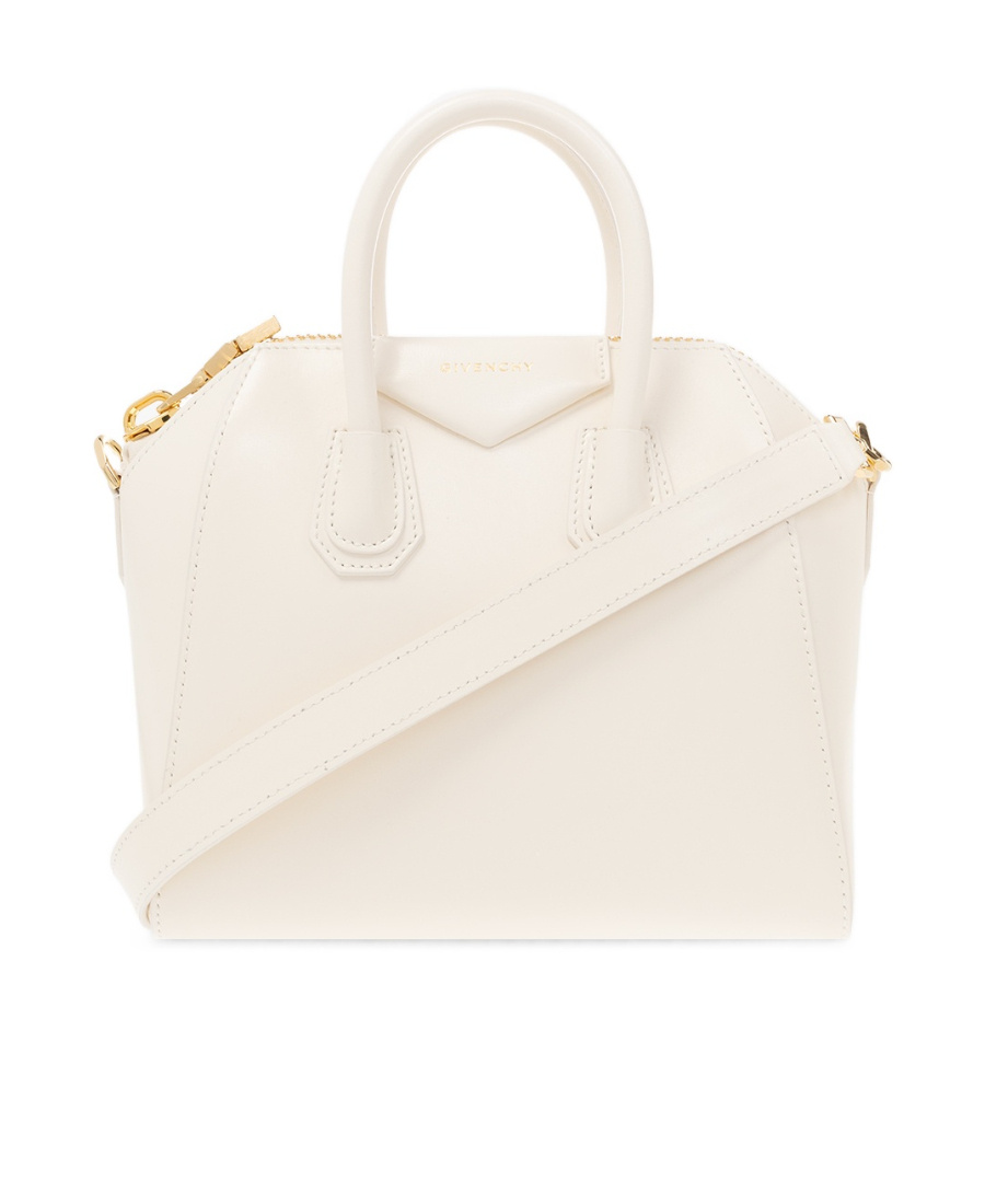 Givenchy Mini Antigona Bag In Box Leather In White