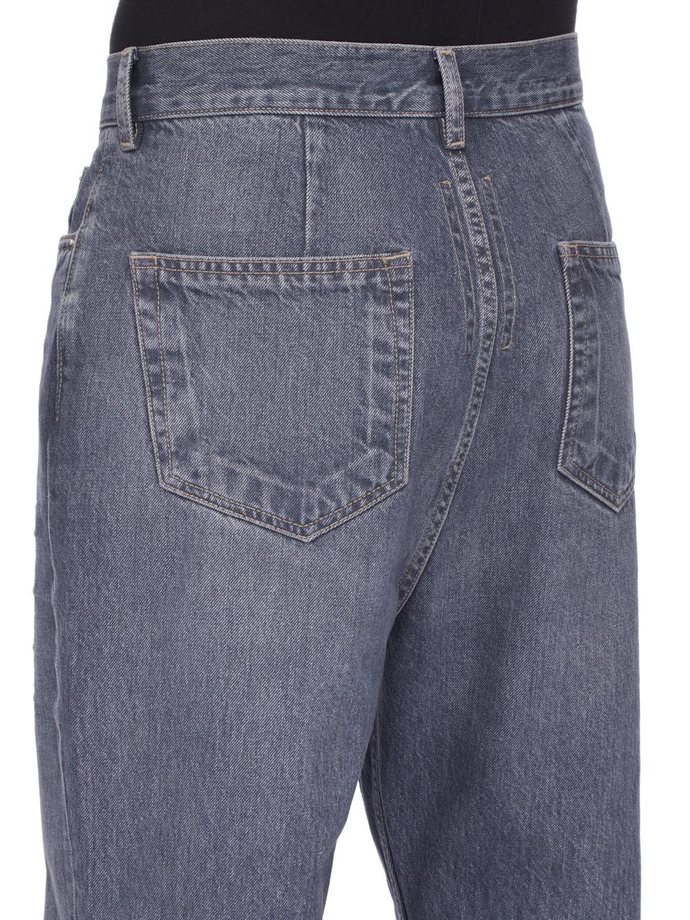 Rick Owens Drkshdw Denim Trousers With Belt Loops In Gray