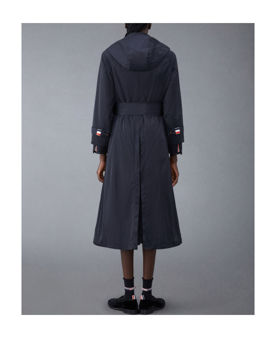 Thom Browne Belted Single-breasted Coat In Black
