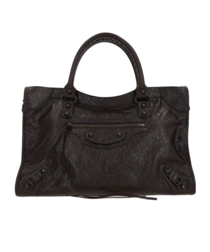 Balenciaga Le City Stud-embellished Leather Tote Bag In Black