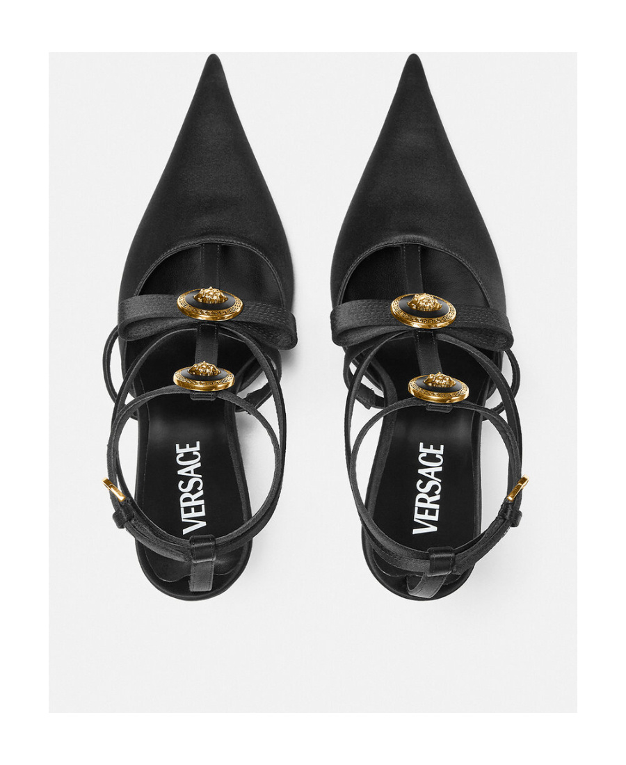 Versace Gianni Ribbon Cage 110mm Pumps In Black