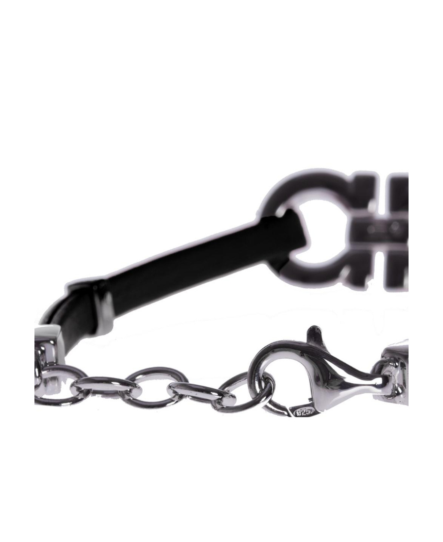 Ferragamo Logo Detail Bracelet In Black