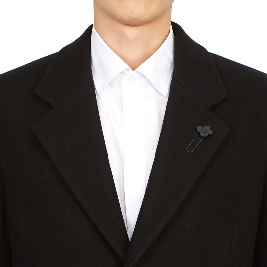 Lardini Long-sleeved Coat In Black