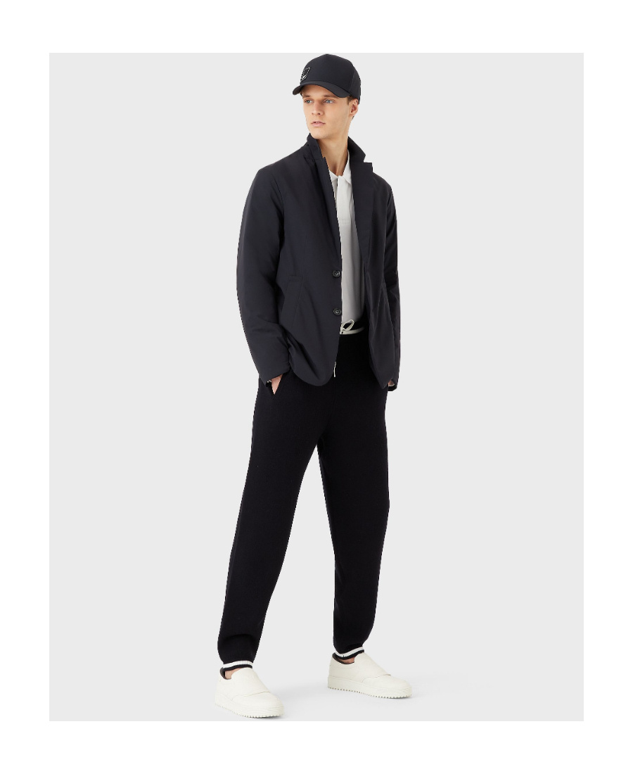 EMPORIO ARMANI TWO FAKE STANDING COLLAR CASUAL COTTON SUITS