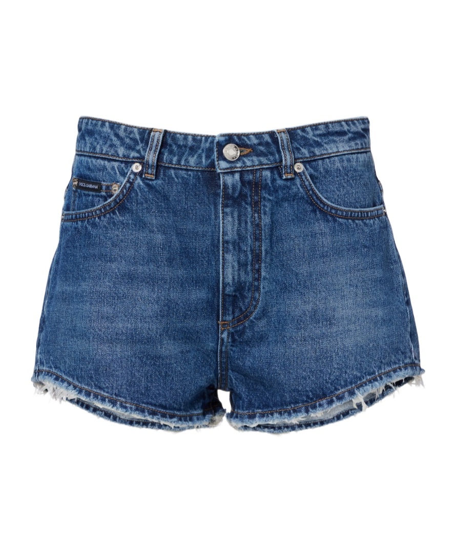Dolce & Gabbana Denim Shorts With Belt Loops In Blue